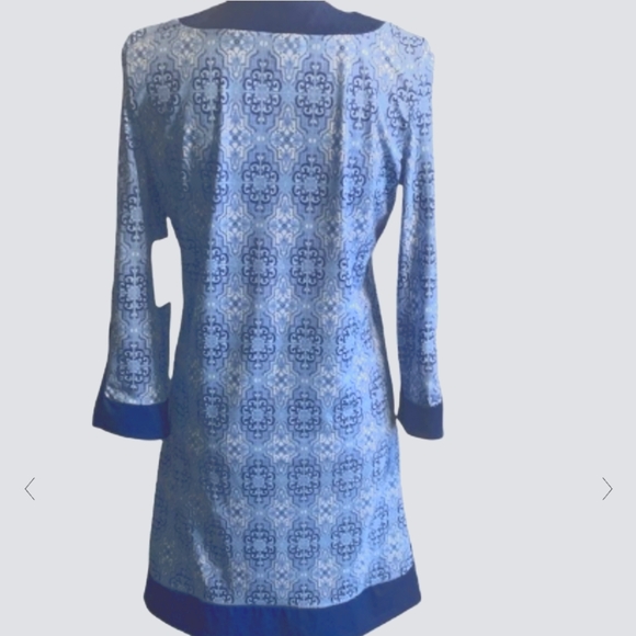 NWT Cabana Life Long Tunic with 3/4 sleeves in Blue, Size Small - Picture 3 of 7